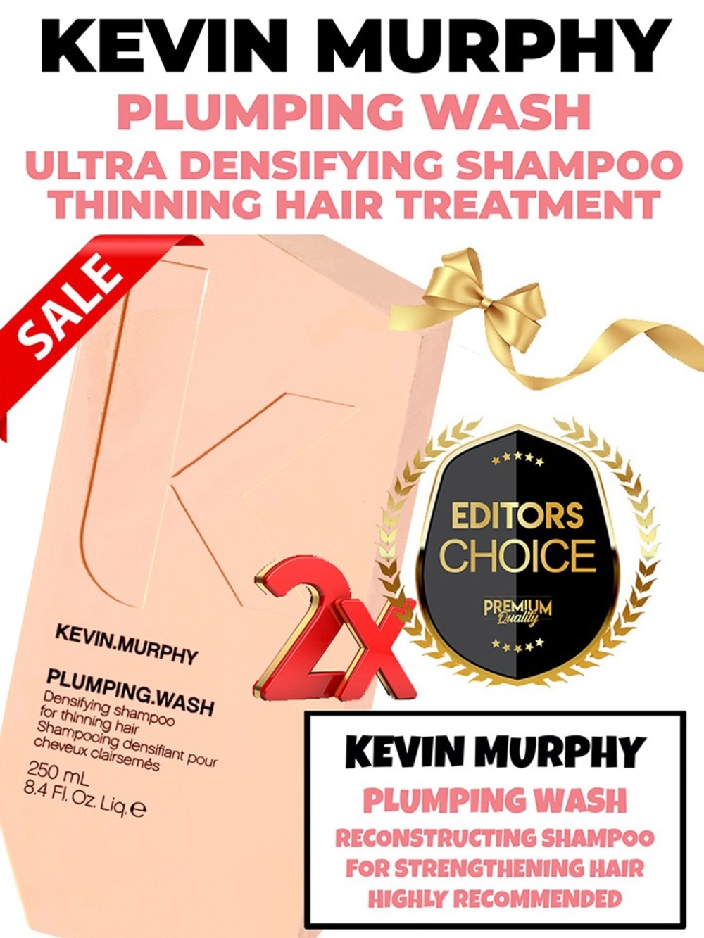 BNWSEAL 2X KEVIN MURPHY Plumping Rinse Density Wash For Thinning Hair